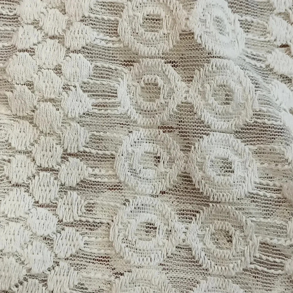 Ginger G crochet embroidered lace sheer cream feminine fairy romantic kimono L - Picture 8 of 11